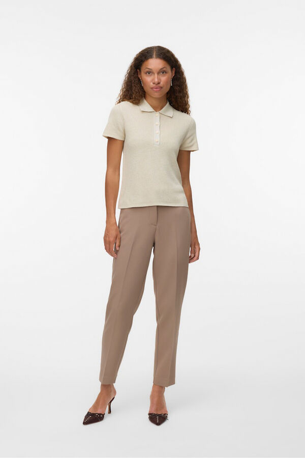 Vero Moda Calças compridas de vestir Castanho