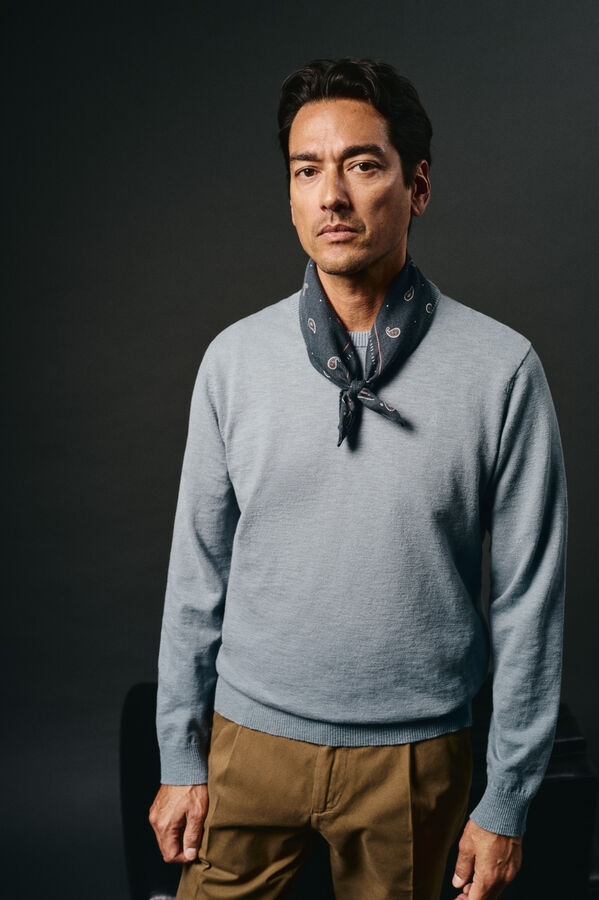 OOTO Jersey cuello redondo algodón Azul