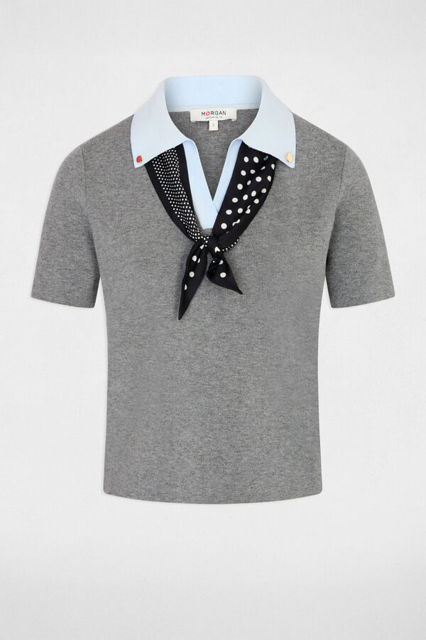 Morgan Polo de gola top Cinzento