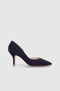 Cortefiel LODI pumps with oval detail in powder pink suede. Navy