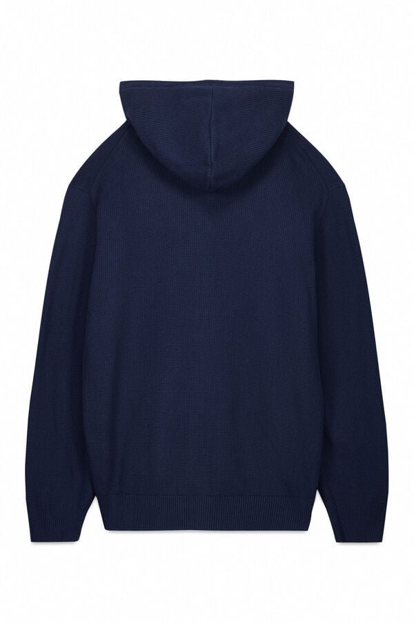 OOTO Cárdigan cremallera y capucha Azul oscuro