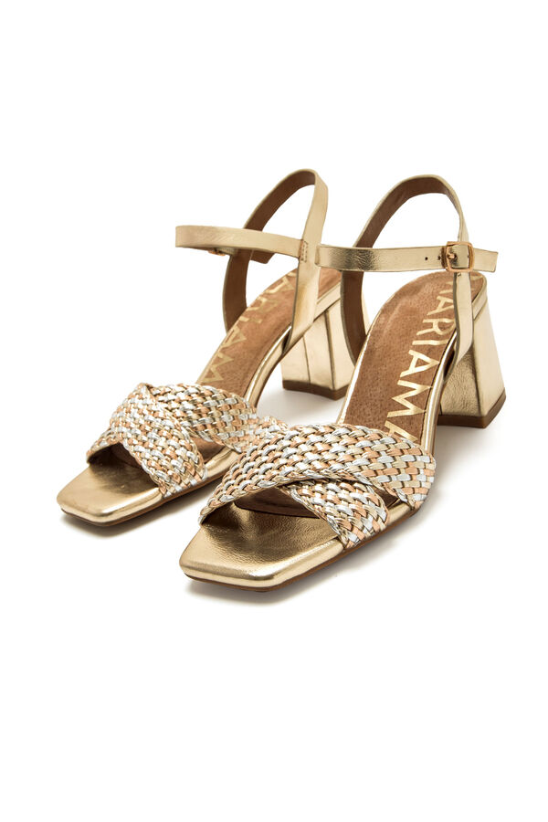 Maria Mare Woodit heeled sandal Gold