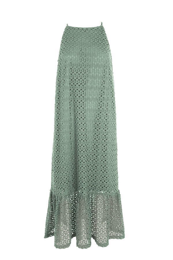 Cortefiel Vestido halter estruturado Verde