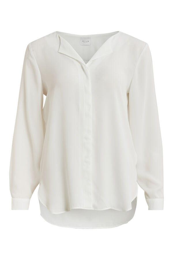 Cortefiel Long-sleeved blouse White