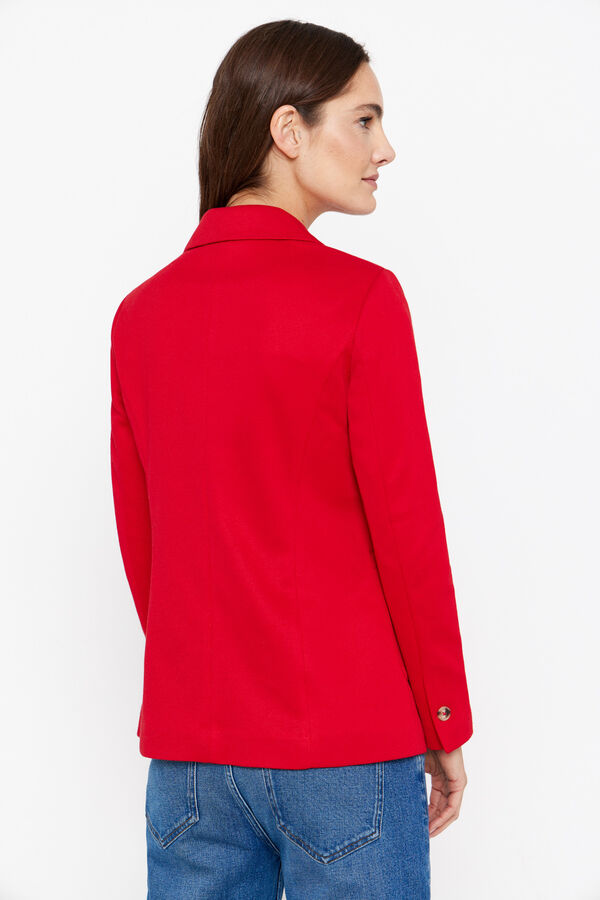 Cortefiel Piqué-knit blazer Red