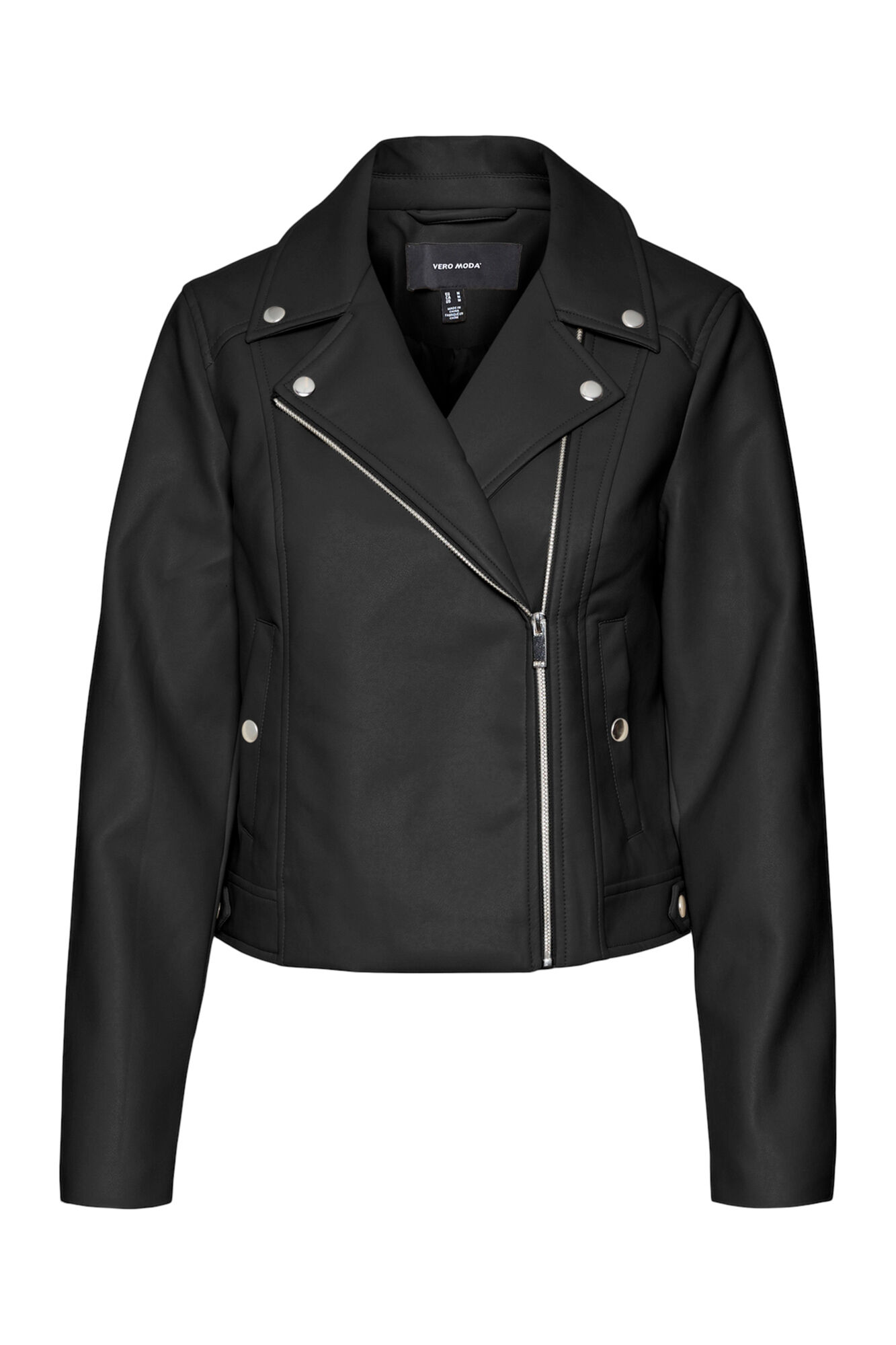 Faux leather biker jacket ladies top