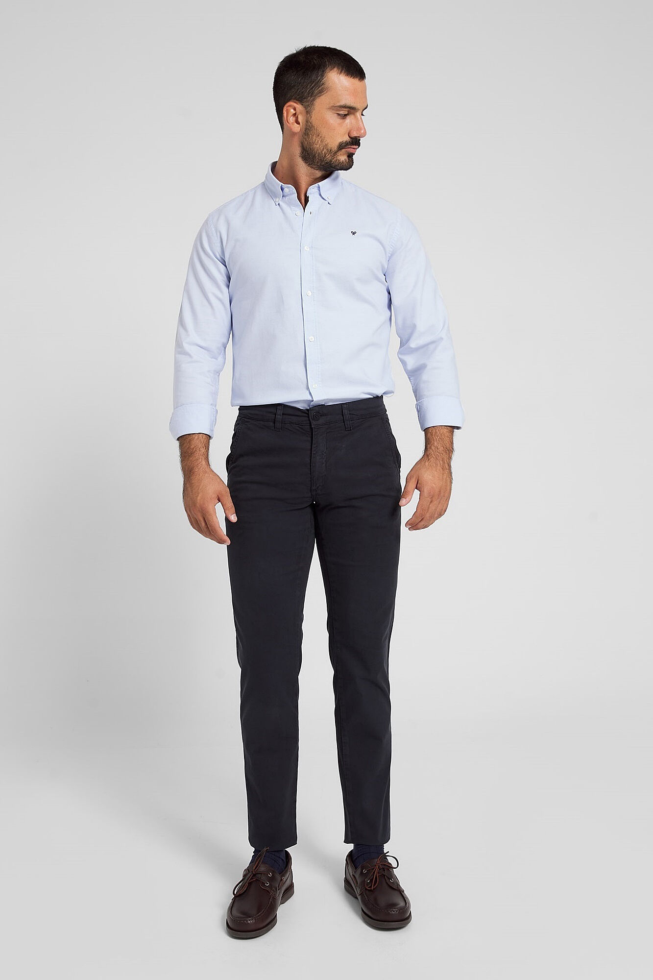 Pantalon casual sales azul marino