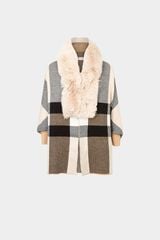 Morgan Poncho com detalhes em faux-fur Multicolorido