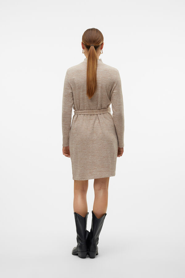 Vero Moda Vestido curto de manga comprida  Castanho