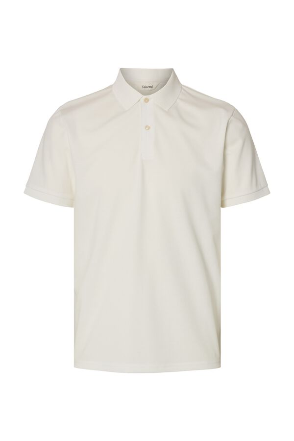 Selected Polo b&aacute;sico de piqu&eacute; Branco