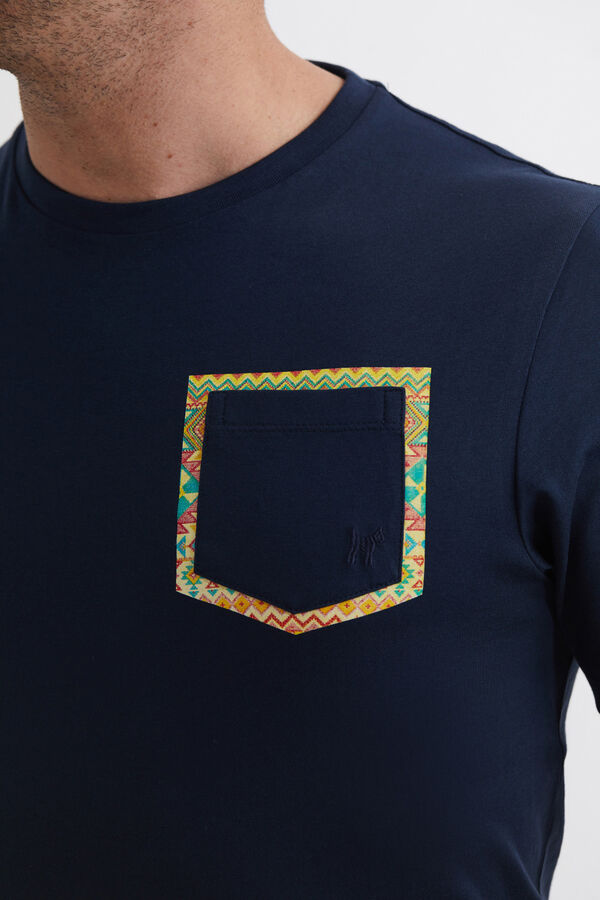 Williot Camiseta Bolsillo Detalle Étnico Azul marino