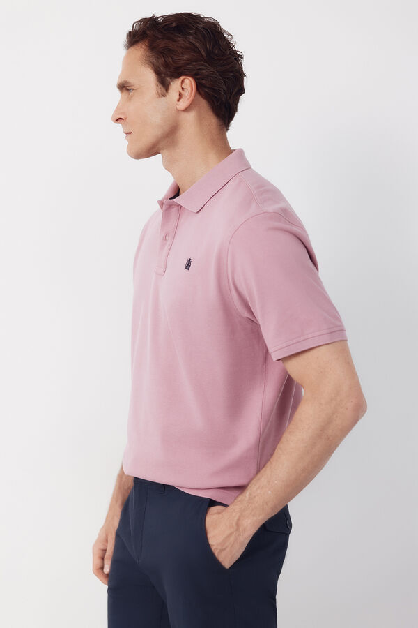 Cortefiel Piqu&eacute; basic polo shirt Pink