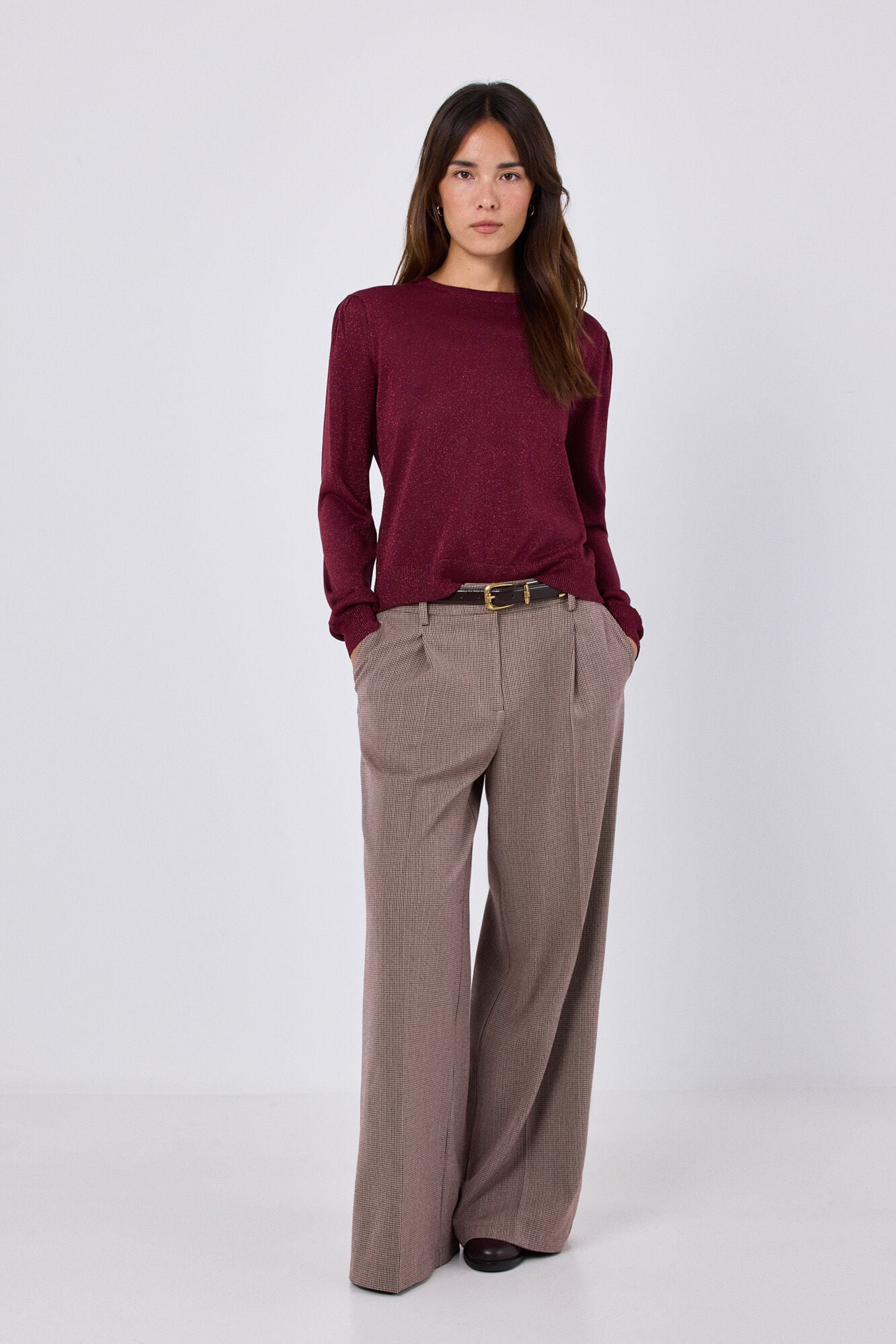 Cortefiel Metallic crew neck jumper