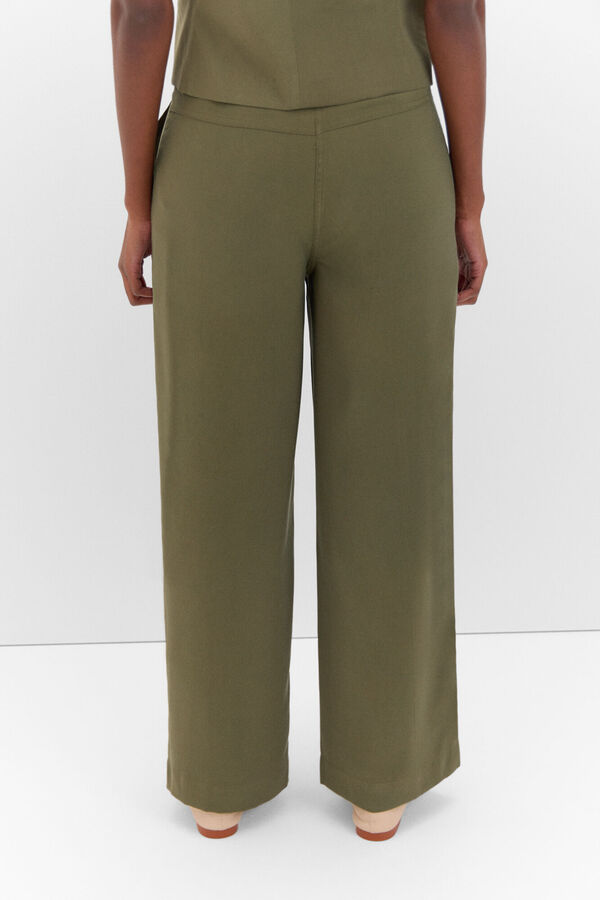 Cortefiel Wide leg cargo trousers Green