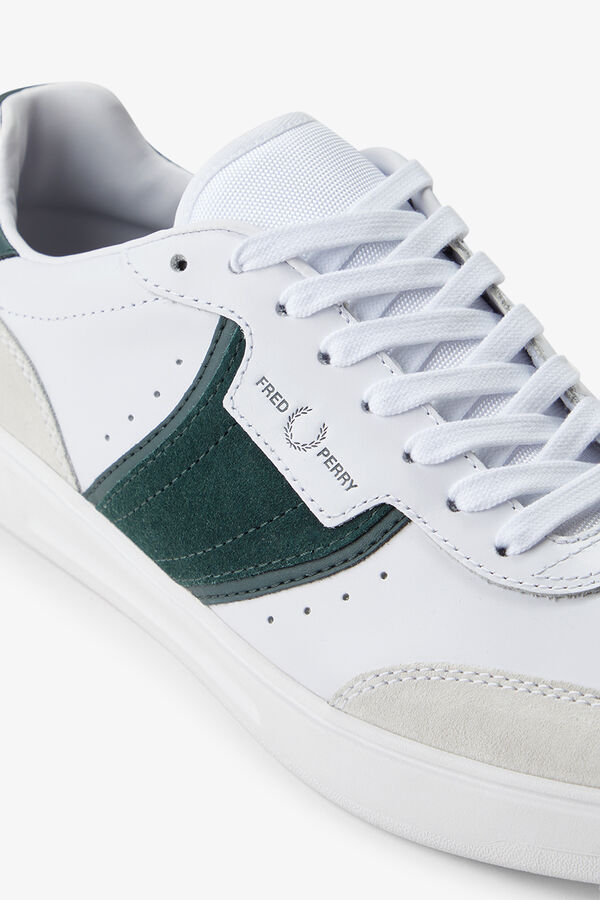 Fred Perry Sapatilha B4 em pele/camur&ccedil;a Branco