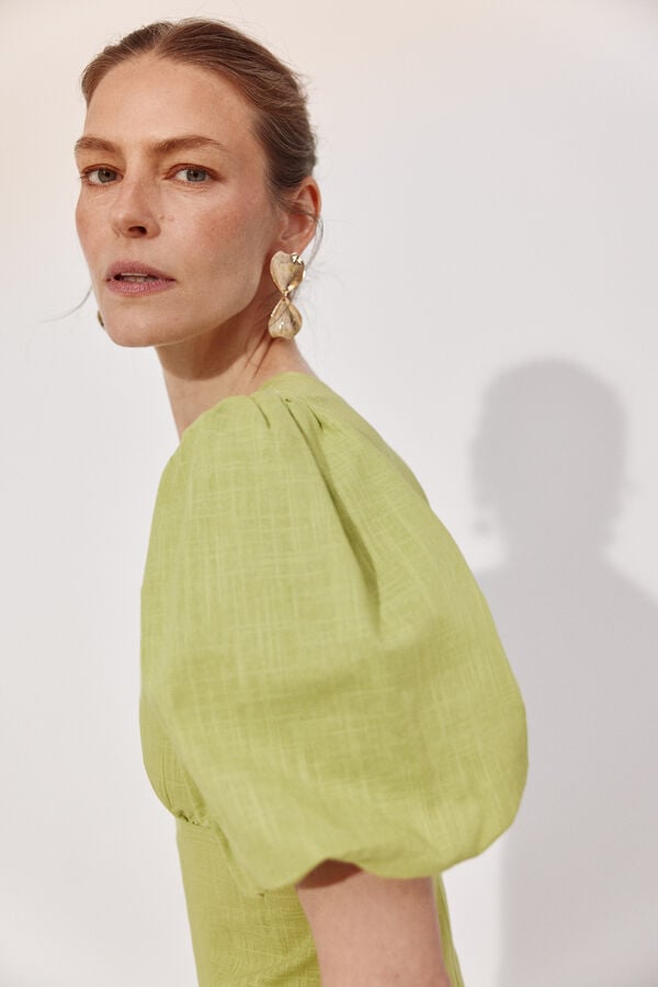 Cortefiel Vestido estampado floral Verde