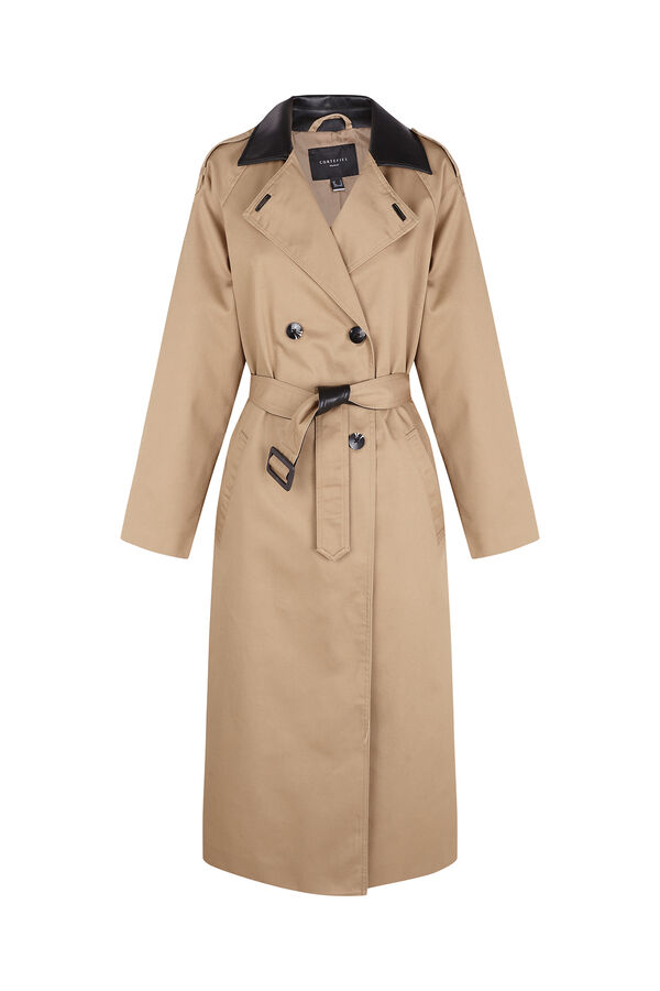 Cortefiel Long trench Beige