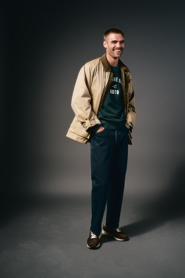 OOTO Parka tecido efeito encerado Tostado