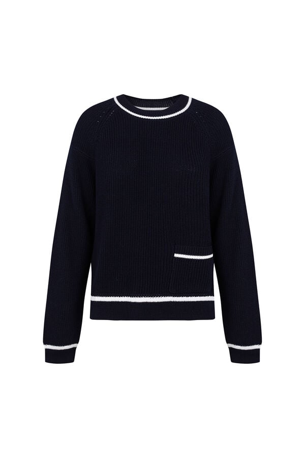 Cortefiel Contrast combination jumper Navy