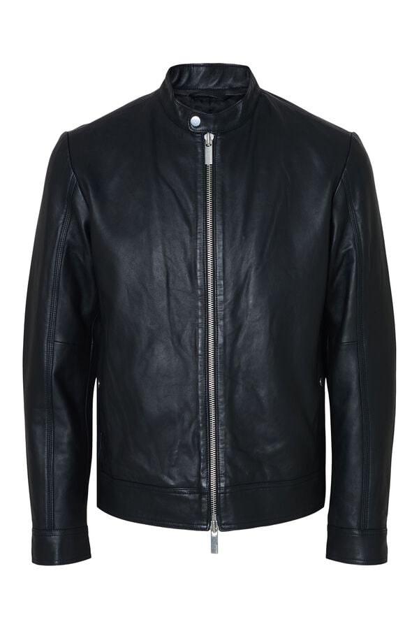Selected Leather jacket Black