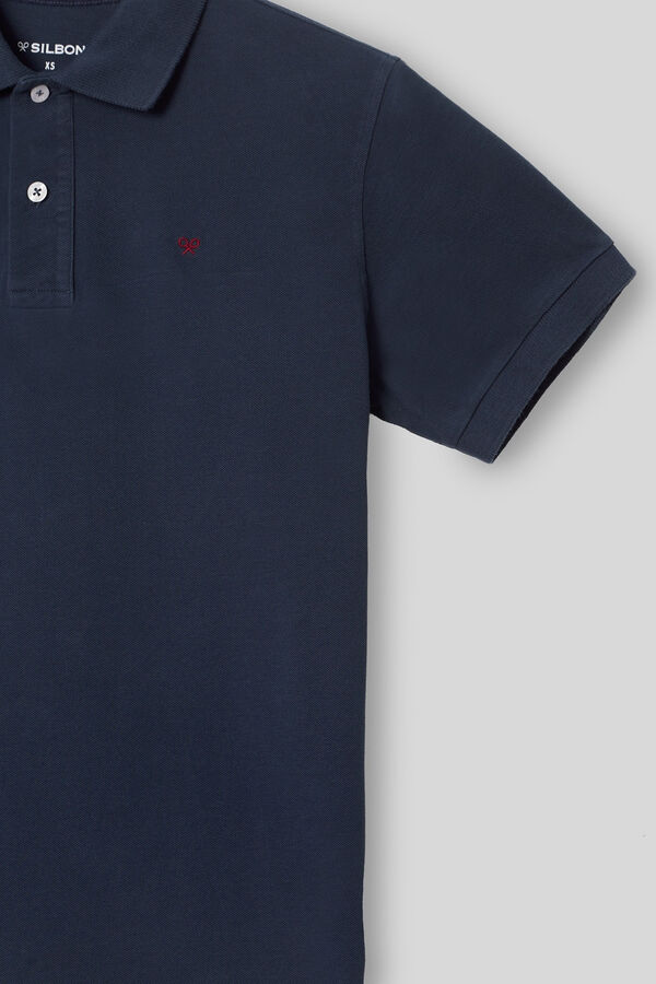 Cortefiel Silbon trend blue polo shirt Blue