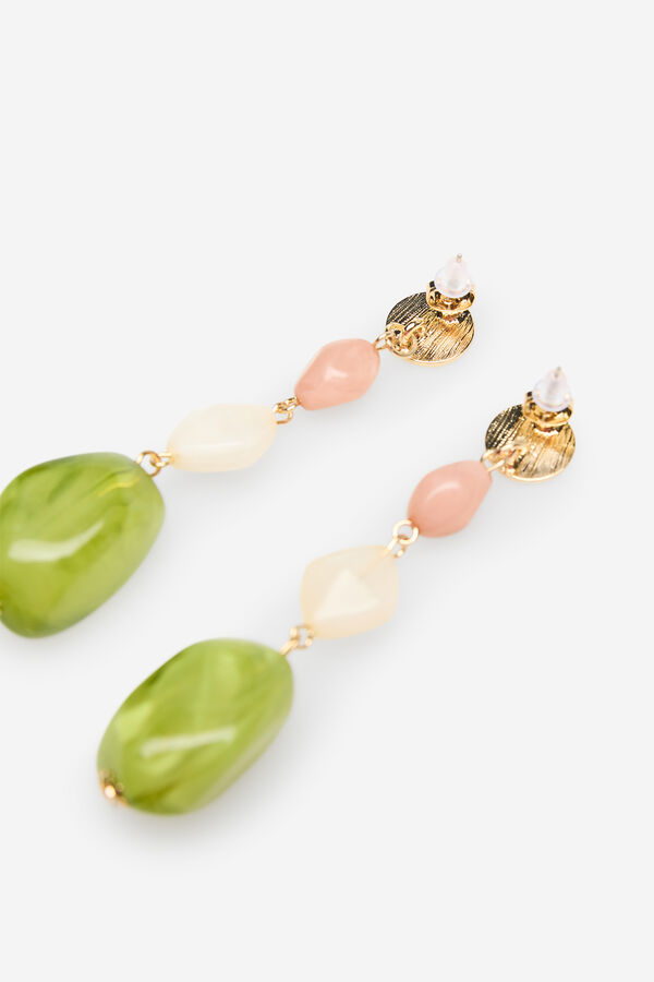 Cortefiel Pendientes cuentas resina Multicolor