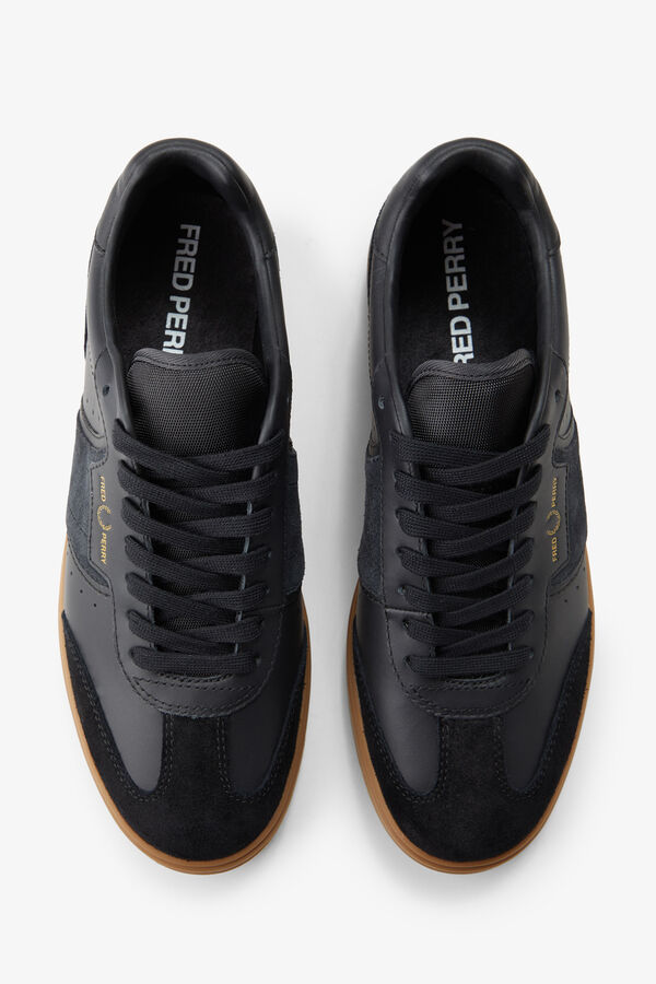 Fred Perry Sapatilha B4 em pele/camur&ccedil;a Preto