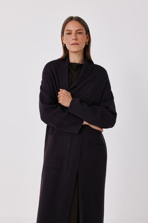 Cortefiel Coat cardigan Dark brown