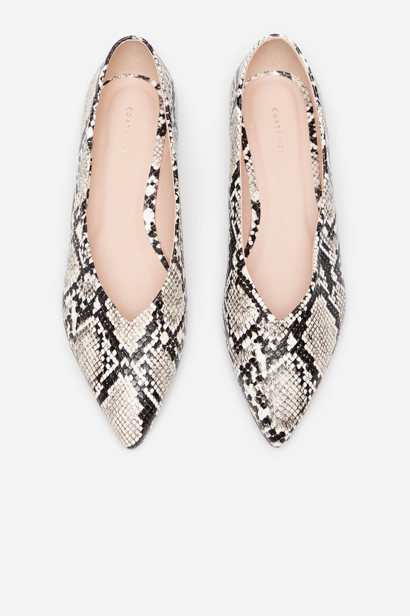 Snake print ballet flats top