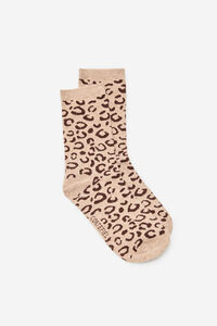 Cortefiel Leopard long socks Nude