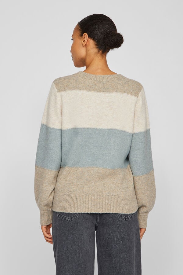 Cortefiel Striped jersey-knit jumper Nude