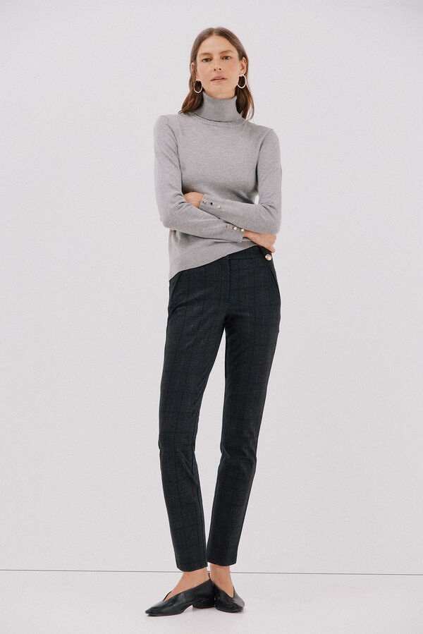Cortefiel Women's jersey-knit trousers Printed blue