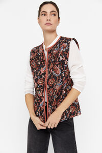 Cortefiel Printed quilted gilet Multicolour