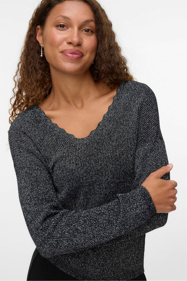 Vero Moda Camisola de malha de manga comprida  Preto