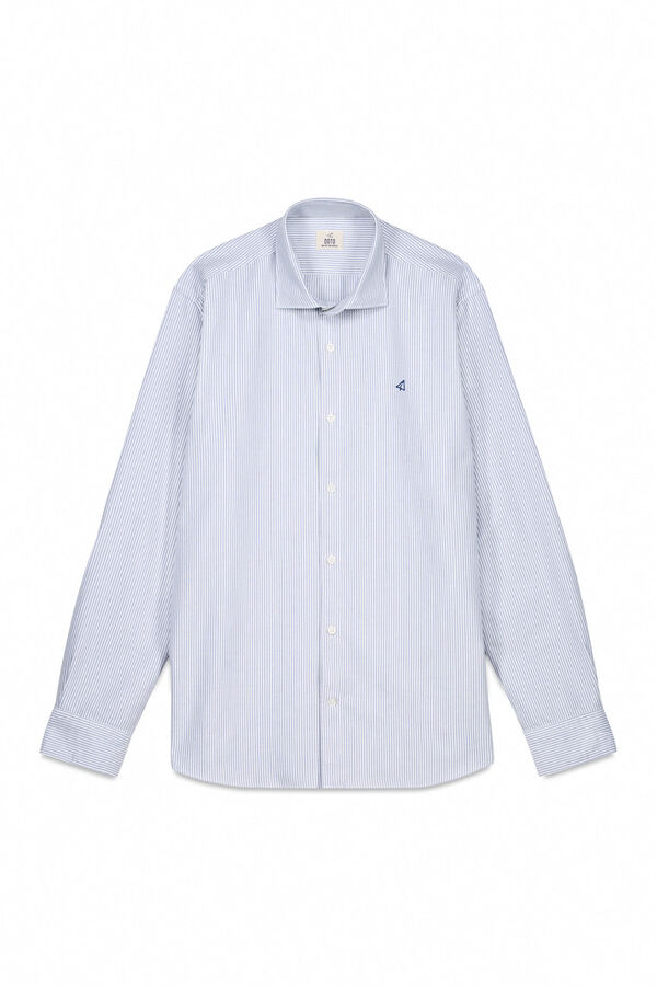 OOTO Camisa oxford riscas Azul