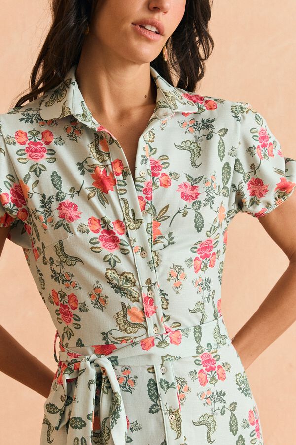 Pol&iacute;n Et Moi Vestido camiseiro Mila Azul