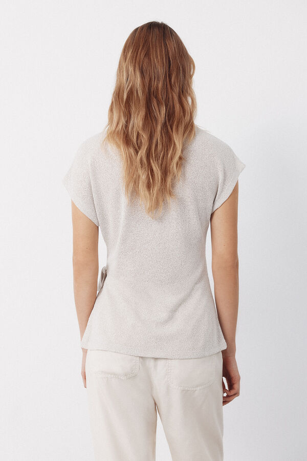 Cortefiel Rustic look knotted t-shirt Beige
