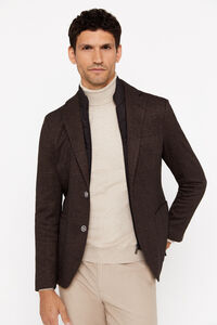 Cortefiel Jersey knit blazer with detachable elements Beige