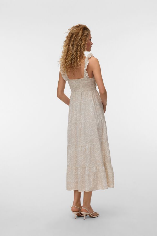 Vero Moda Vestido midi em algod&atilde;o Tostado