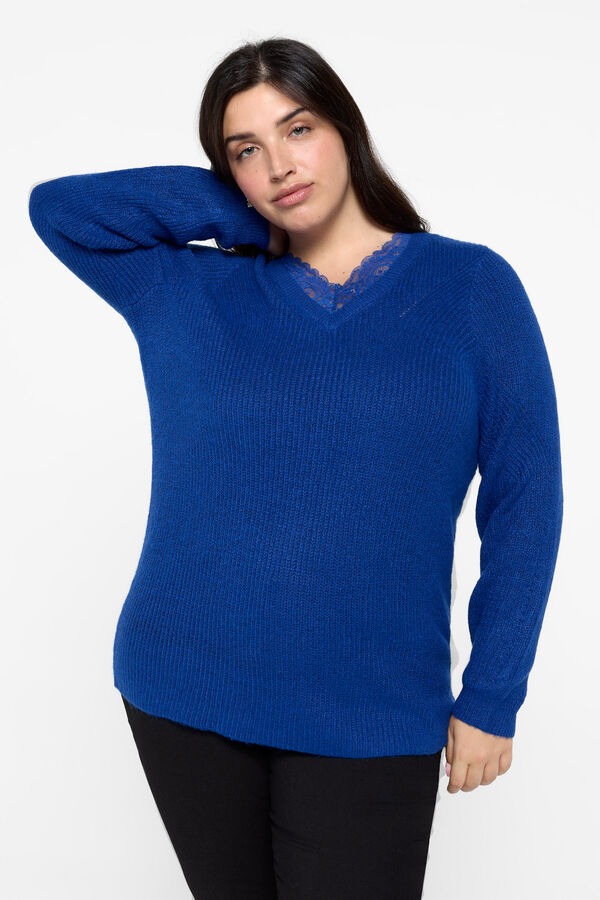 Cortefiel Curvy jersey-knit sweater Navy