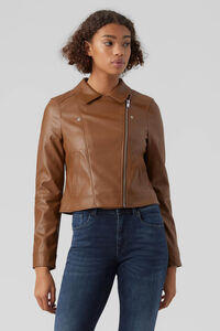Cortefiel Long-sleeved short jacket Brown