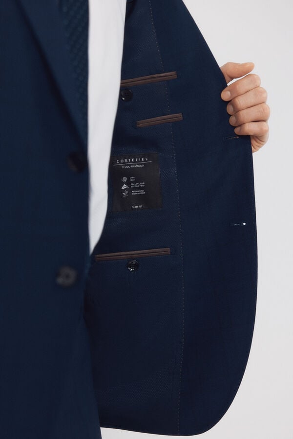 Cortefiel Blazer Dynamic Blue Checkered Blue