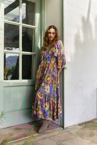 Jaase Vestido longo Catalonia com estampado de terra