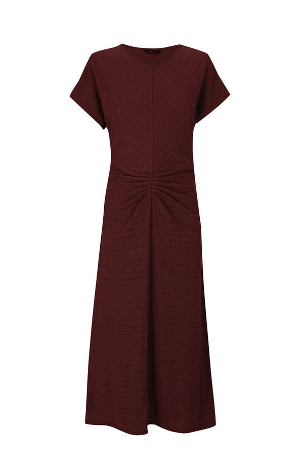 Cortefiel Vestido frunce Granate