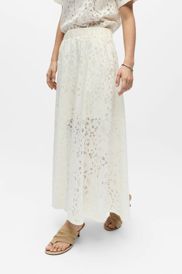 Object Saia comprida de renda Branco