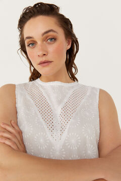 Cortefiel Embroidered blouse White
