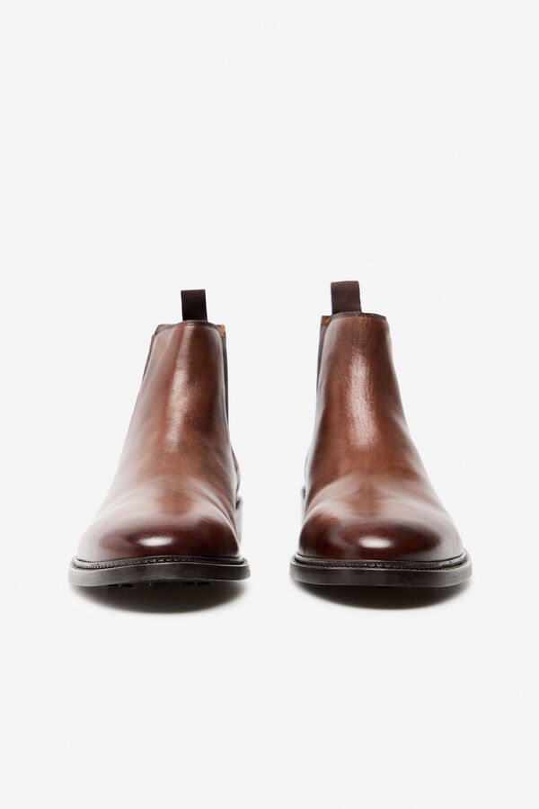 Cortefiel Leather Chelsea boot Dark brown