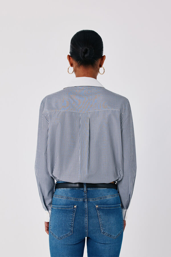 Cortefiel Poplin shirt Printed blue