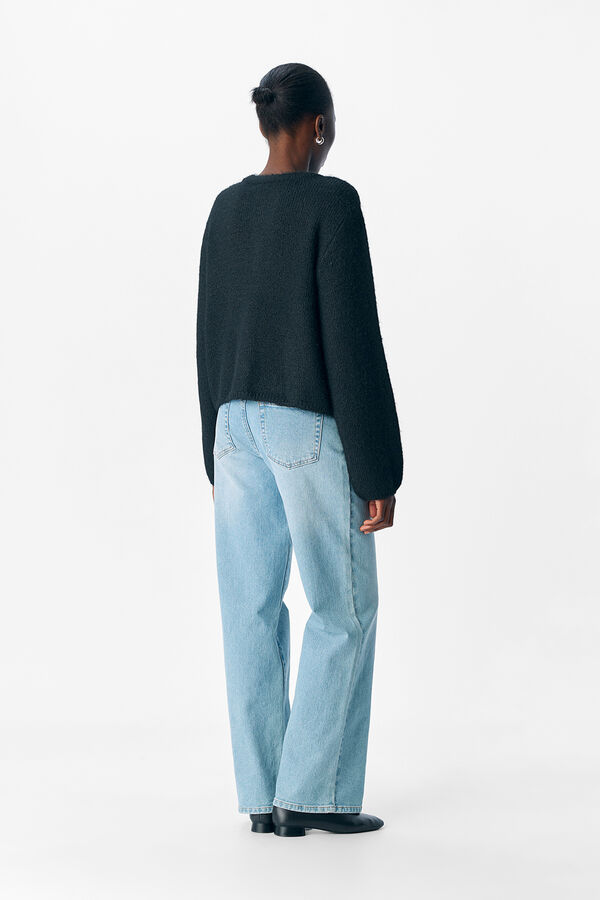 Object Cardigan de lã com gola redonda Preto