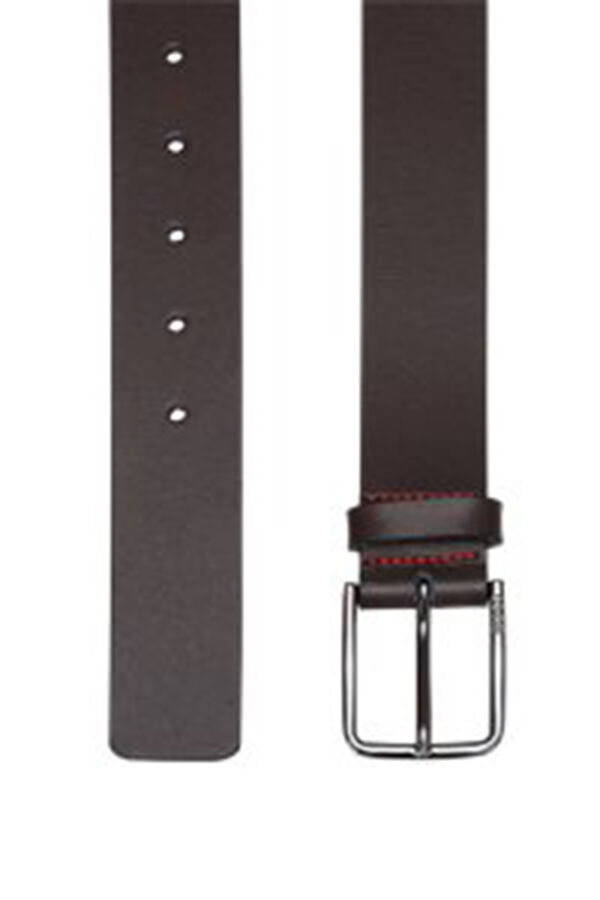 Cortefiel Leather belt Dark brown